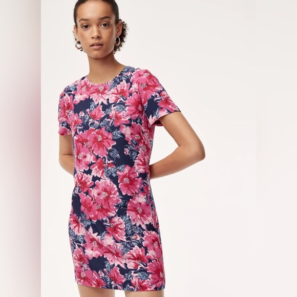 Aritzia Babaton Patricio Short Sleeve Floral Sheath Dress - Picture 1 of 7